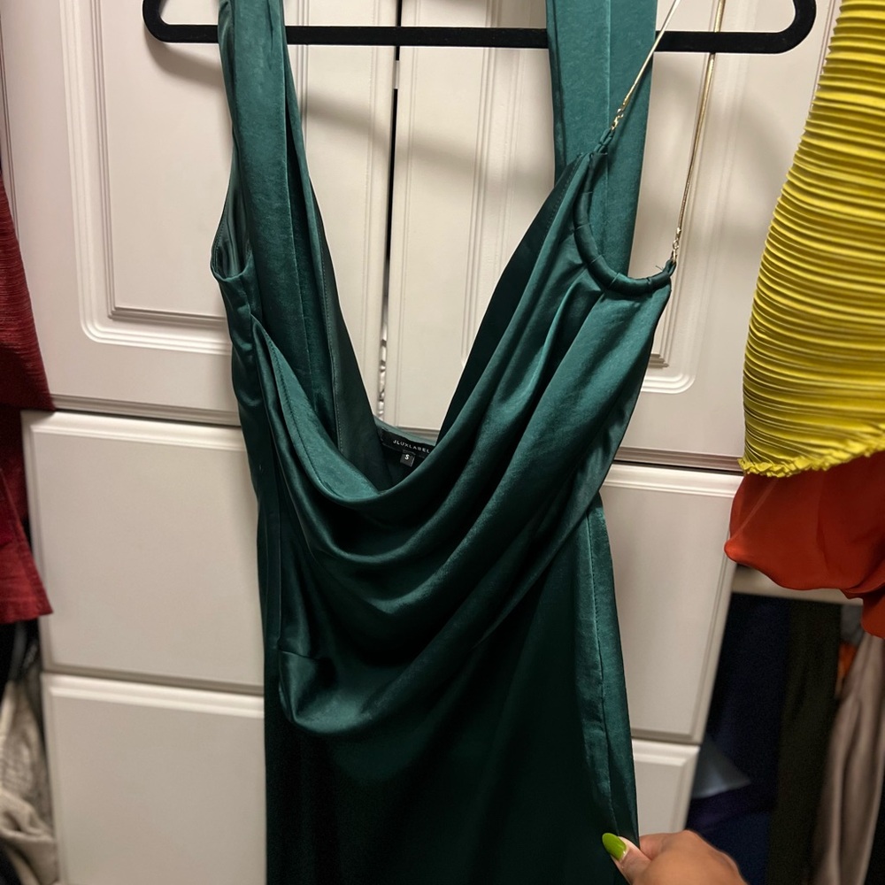 JLUXLABEL Green Satin Belle Maxi Dress - Picture 4 of 5